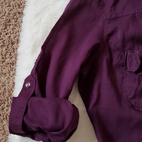 Express Tops Express Dark Purple Button Up Shirt Sz M Poshmark